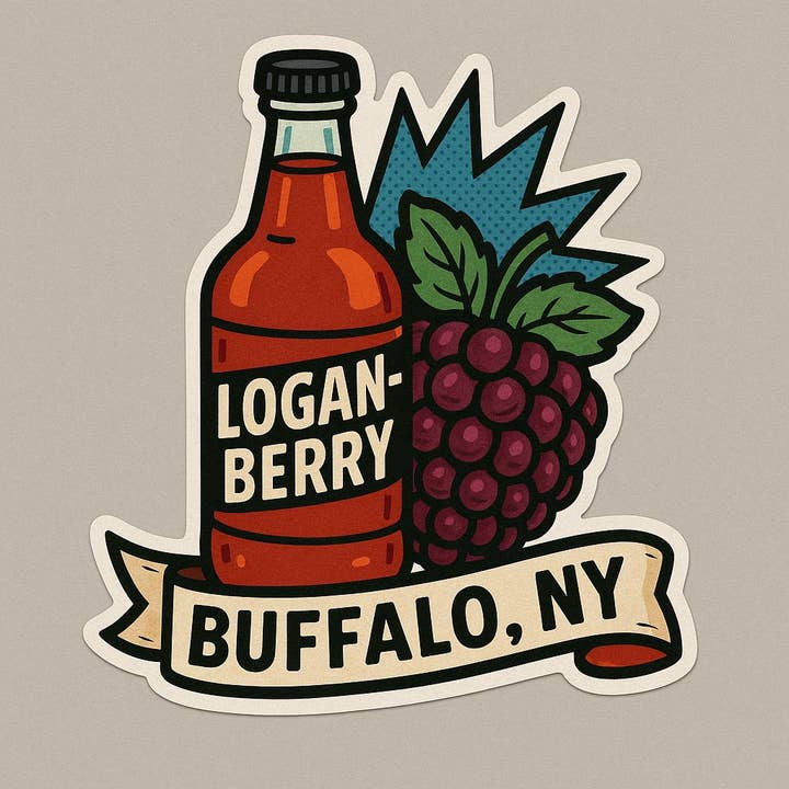 Autocollant de Loganberry 3" pour la vente par Christmas All Over