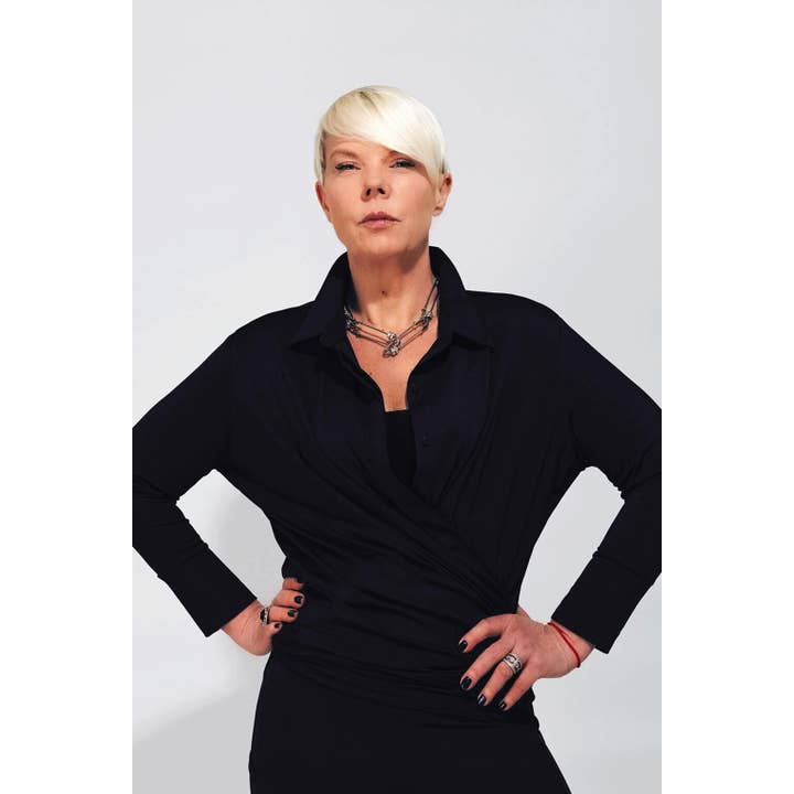 Blouse de coiffure boutonnée résistante à l'eau de javel pour la vente par BeauTex Designs