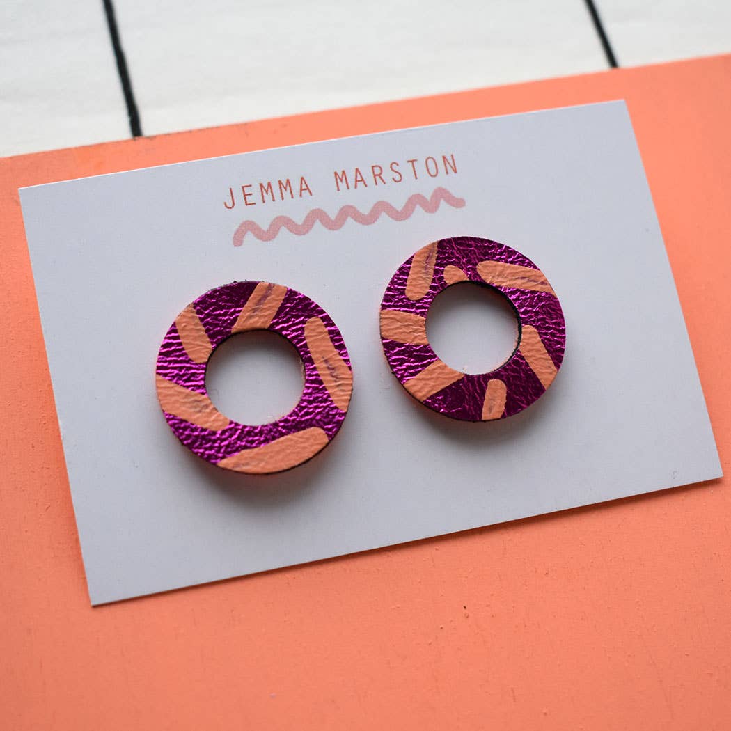 Jemma Marston - Wholesale Stud/Post Earrings - Leather Open Stud Earrings7