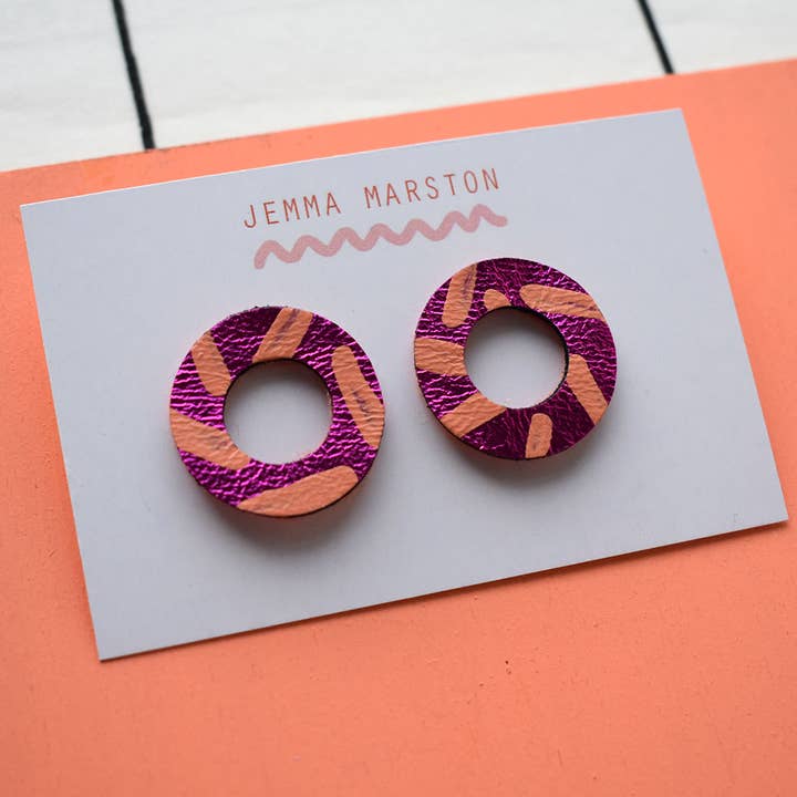 Jemma Marston - Wholesale Stud/Post Earrings - Leather Open Stud Earrings7