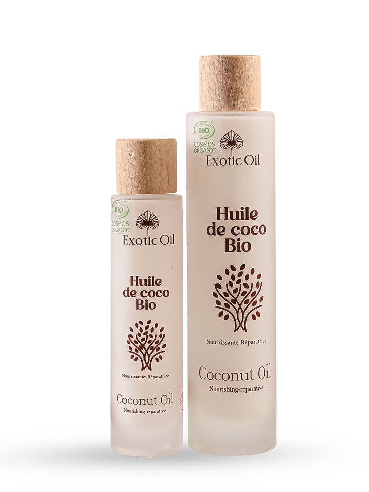 Certified Organic Coconut Oil, labeled Cosmebio for wholesale by Exotic Oil