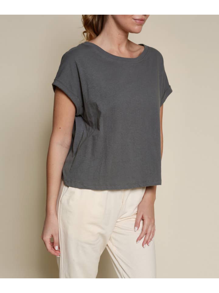 Fabina – wholesale T-shirt – women's – RECYCLE COTTON PLAIN CROP