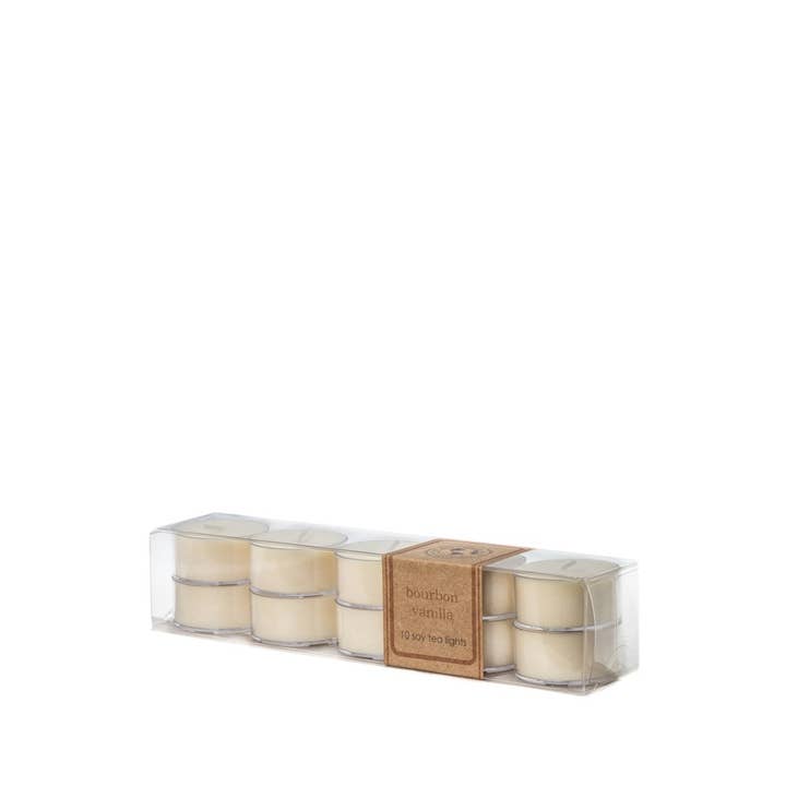 tea light 10pk BOURBON VANILLA for wholesale by Eco Candle Company