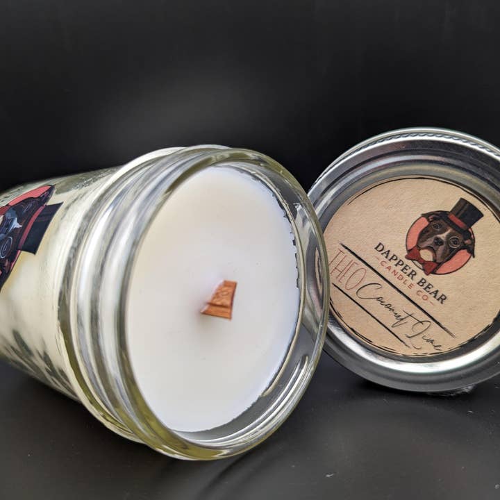 Citron vert à la noix de coco « Theo » pour la vente par DAPPER BEAR CANDLE CO