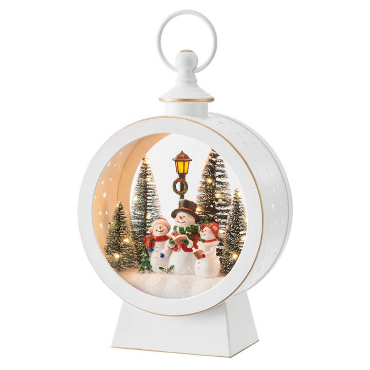 Danya B - Wholesale Christmas Decoration - White Christmas Snowman Scene Lighted Lantern Decoration6