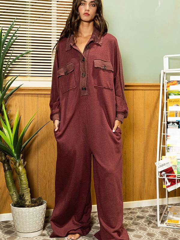 BUCKETLIST INC - Wholesale Jumpsuit - Women's - R5343 Oversize French Terry Jumpsuit11