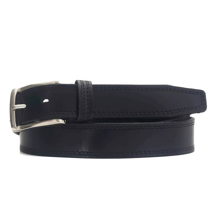 The Milestone Belt - Zwarte formele riem van 100% echt leer voor wholesale door NAB LEATHER
