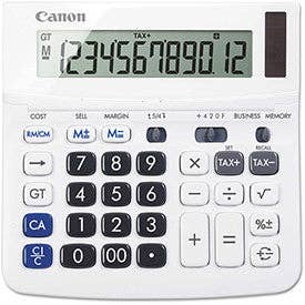 FIXTUREDISPLAYS - Wholesale Calculator - Canon® 12-Digit Desktop Calculator, TS1200TG, 5-1/4" X 7-3/8" X 1-1/8", Ebony 1119384