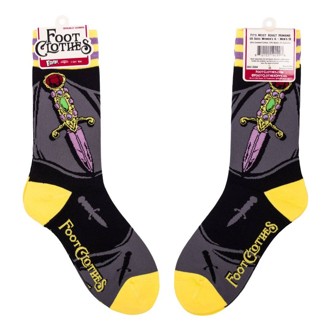 FootClothes LLC - Wholesale Socks - Unisex - Elvira I Cut You Crew Socks8