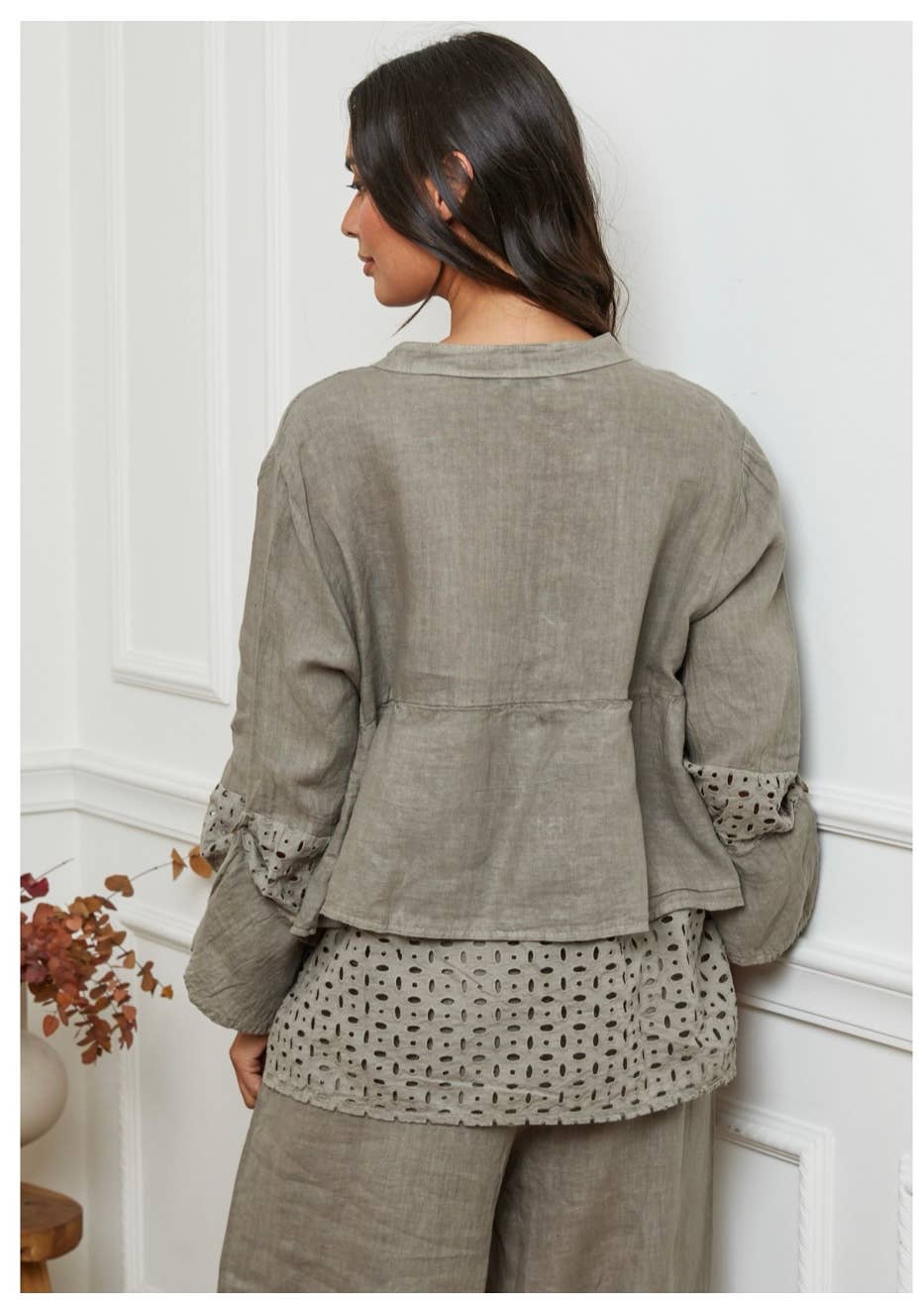 LÉA & LUC – Großhandel Hemd mit Button-down-Kragen – Damen – Hemd aus 100% Leinen REF. 1198613