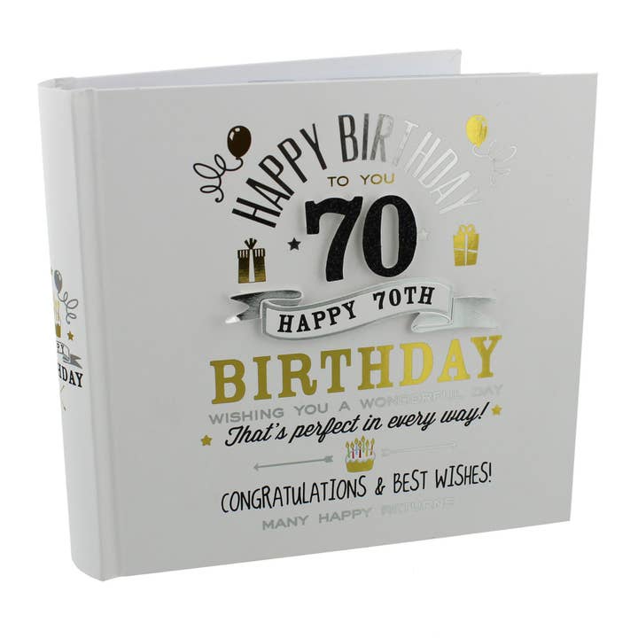WIDDOP and Co. US - Wholesale Picture frame - Milestones Birthday Boy Photo Album 4" x 6" - 70th