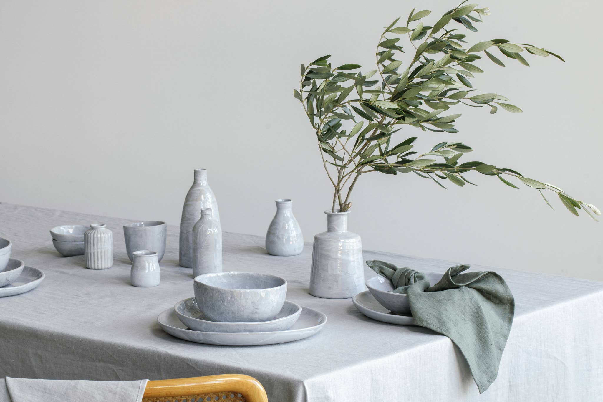 dodesign - Vendita all'ingrosso Tovaglioli da tavola in stoffa - Set da 2 tovaglioli in lino Nordic Moss Green7