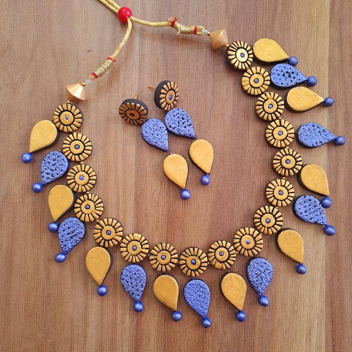 House of Kraft - Wholesale Jewelry Set - Water Droplet Jewelry Set | Clay Jewelry | Purple Jewelry15