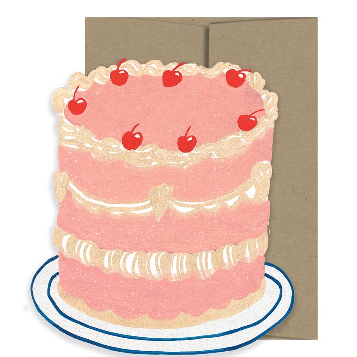 Isatopia - Wholesale Birthday Card - Party Cake Die Cut Card - Party Collection