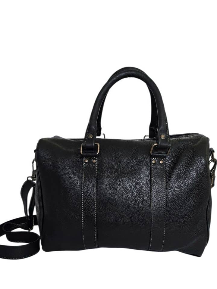 The Montclaire Weekender Travel Bag- Black for wholesale by MBH Leather