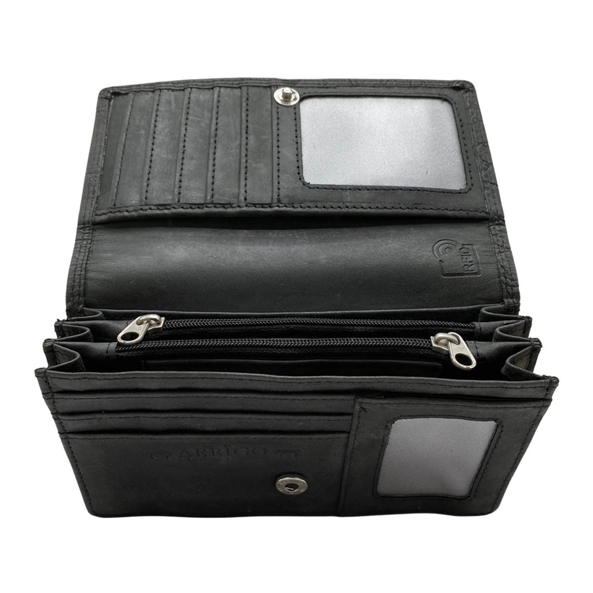 Arrigo - Wholesale Wallet - Women's - Ladies wallet Leather Harmonica - RFID - Croco Print7