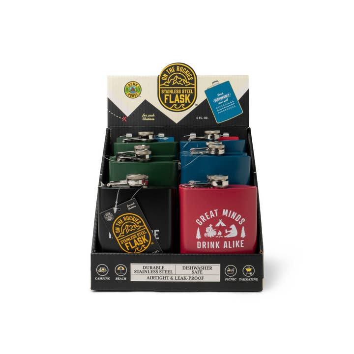 DM Merchandising - Wholesale Flask - Bunk House On The Rockies Stainless Steel Flask
