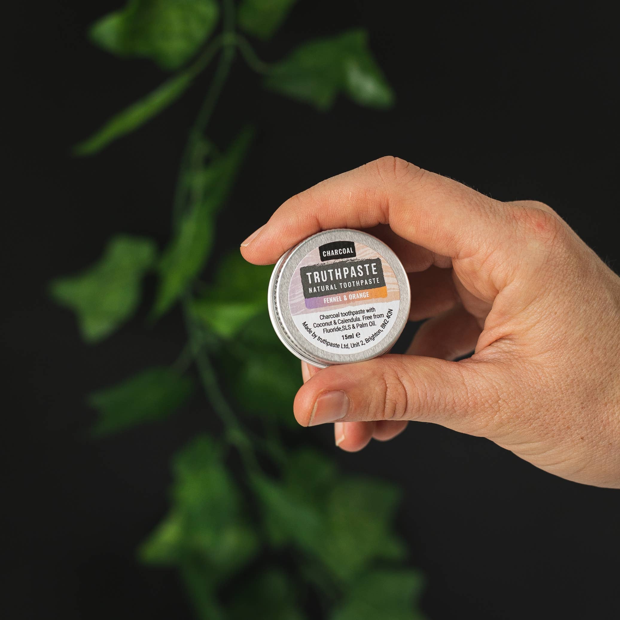 Truthpaste – wholesale Toothpaste – Charcoal Orange & Fennel toothpaste 15ml travel / sample1