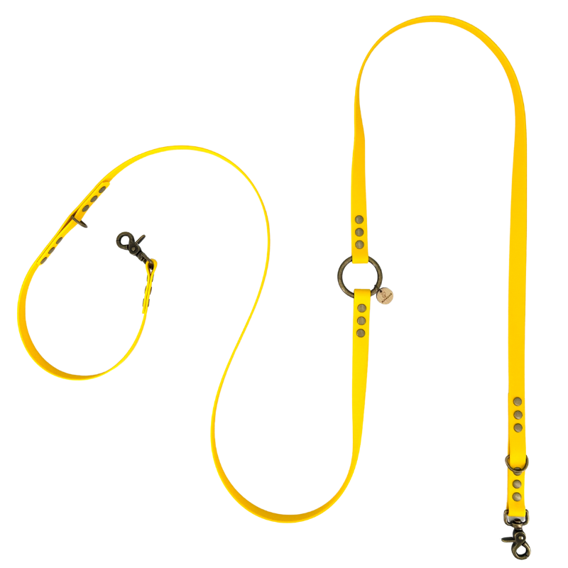 KITSUNE.DOG - Wholesale Pet Leash - Dog - Leave dog MULTIPOSITION biothane - LEMON1