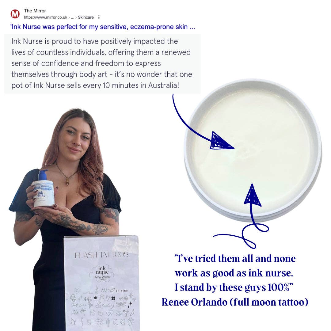 Ink Nurse – Großhandel Tattoo-Salbe/-Pflege – 100 ml Tinte Pflegecreme für Tätowierungen (Tattoo-Nachsorge)13