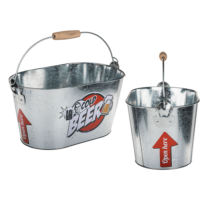 Out of the blue KG - Wholesale Bucket/Pail - Oval metal bucket, Cold Beer,0
