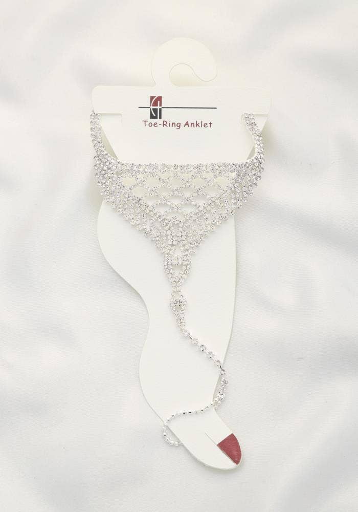 anbfashion - Wholesale Anklet - RHINESTONE TOE RING ANKLET A-51520