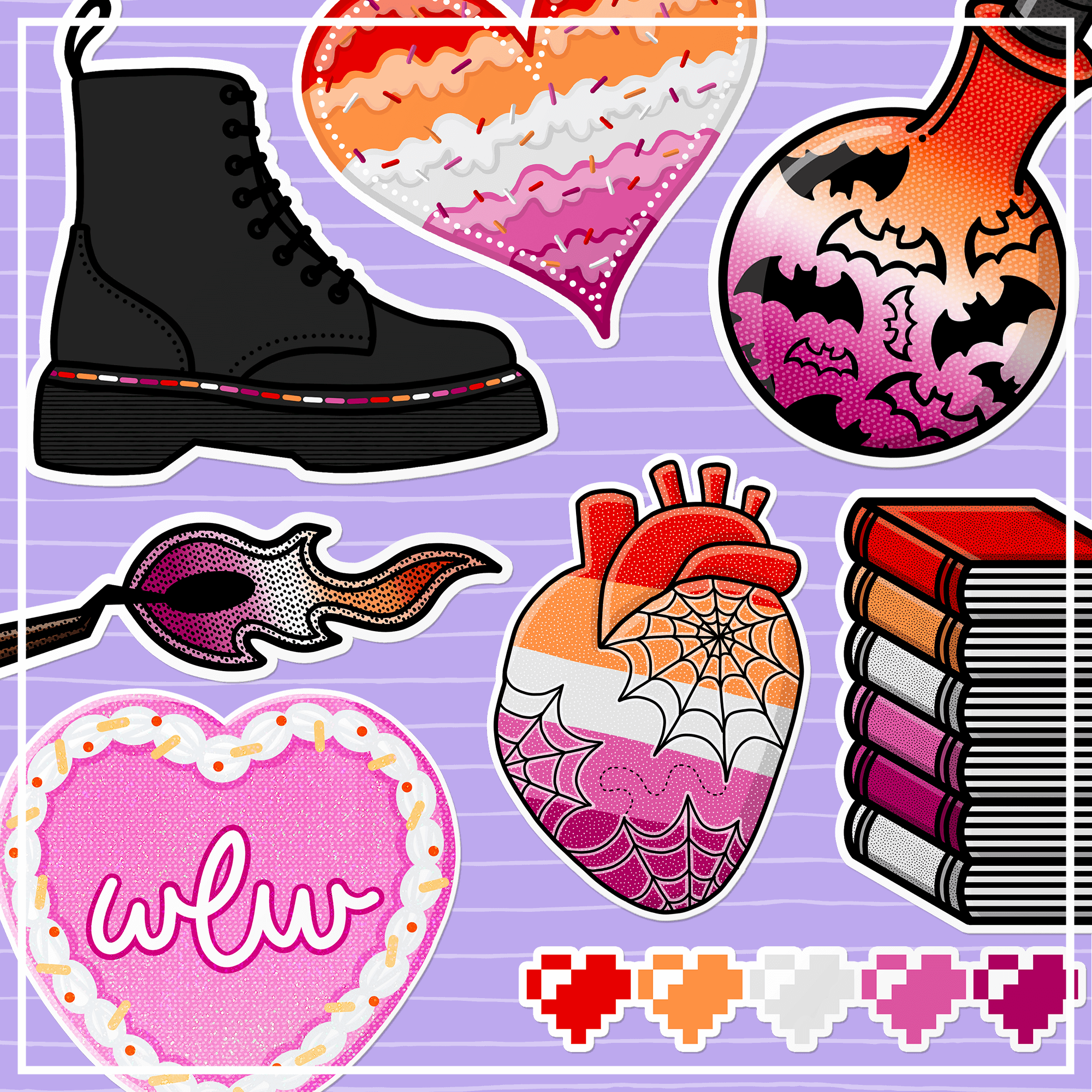 That Queer Card Co – wholesale Klistermärke – Lesbiska saxar | LGBTQ+ queer stolthet vuxen klistermärke2