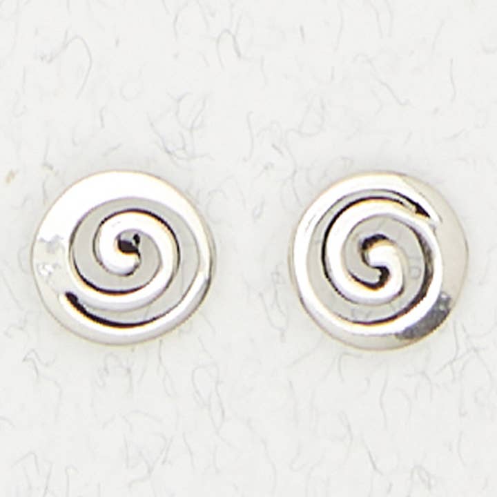 Sterling Silver Ear Studs - Spiral for wholesale by Nirvana LLC