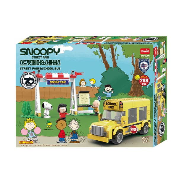 Giocattolo da costruzione Snoopy Street Fair – Scuolabus per la vendita all'ingrosso da parte di K-Wonderland