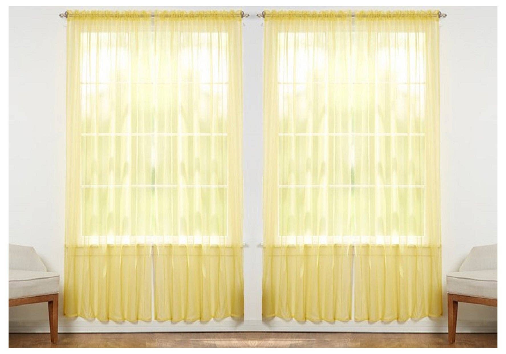 J&V TEXTILES - Vente Rideaux - J&V TEXTILES Lot de 4 panneaux de rideaux de fenêtre transparents14