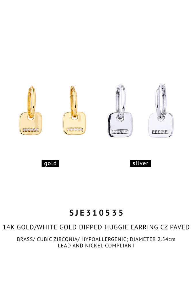 Hana - Vente Petits anneaux - Boucle d'oreille Huggie en or 14 carats/blanc trempée en zircone cubique1