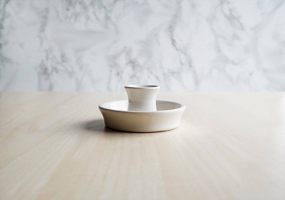 Stuck in the Mud Pottery - Wholesale Candle Holder - Ceramic Candle Holder - White0