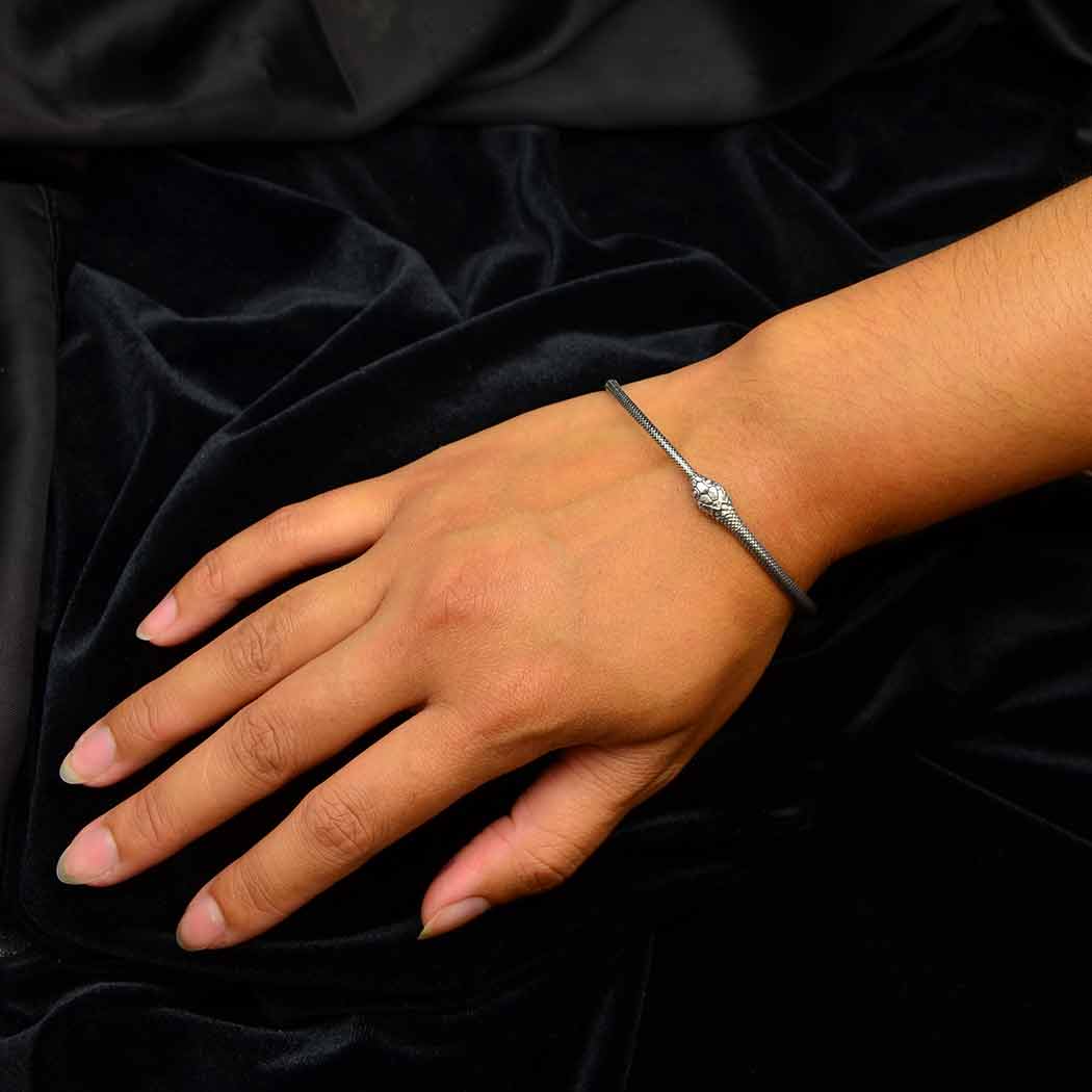 Nina Designs - Wholesale Bangle Bracelet - Sterling Silver or Bronze Ouroboros Bangle Bracelet3