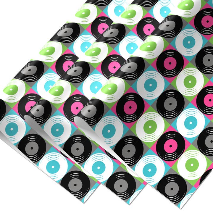 Rock'N Paper - Wholesale Wrapping Paper Roll - For The Record Wrapping Paper2