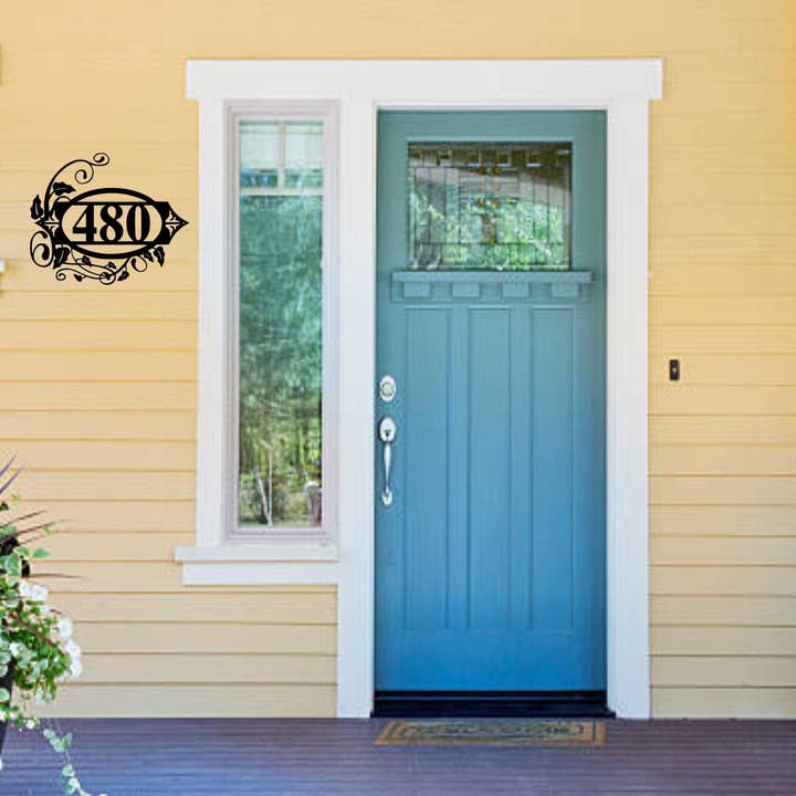 "Vine" Address Sign for wholesale by Sea Biscuit Metal Designs