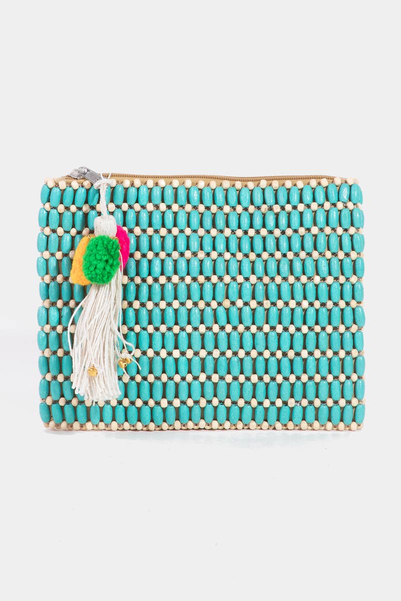 Collections by Fame Accessories - Venta al por mayor Bolso de mano - Mujer - Bolsa rectangular con cuentas de madera3