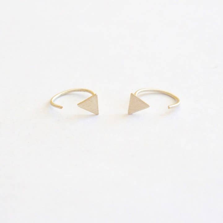 Virginia Wynne Designs - Wholesale Hoop Earrings - Boho Chic And Stylish, Hand-Made Ear Hugging Hoops With A Triangle Front - 0246