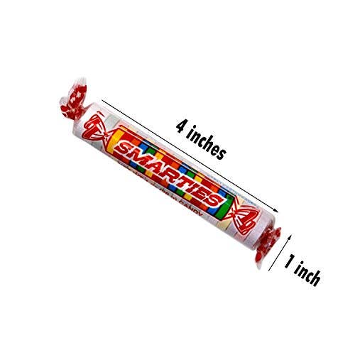 Shop The King - Wholesale Hard Candy - Giant Smarties Candy Rolls Individually Wrapped Candies Counter Top Box 36-Pack