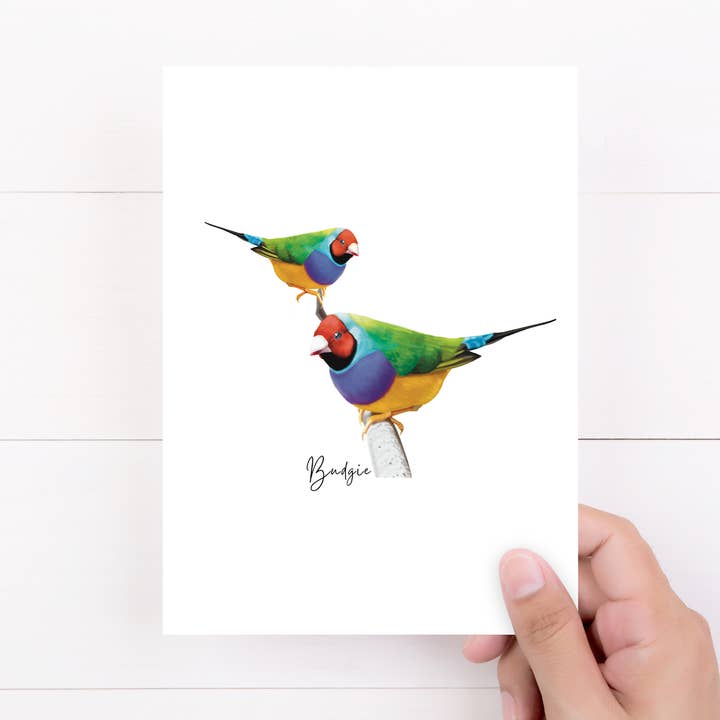 AGCC1015: Gouldian Finch-kaart voor wholesale door Australiana Gifts Co