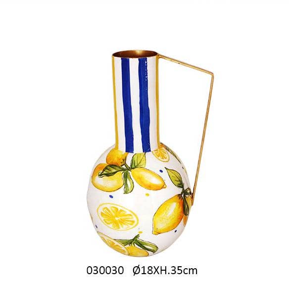 Vaso Metal Limão Ø18 X A.35 cm por atacado de Faye