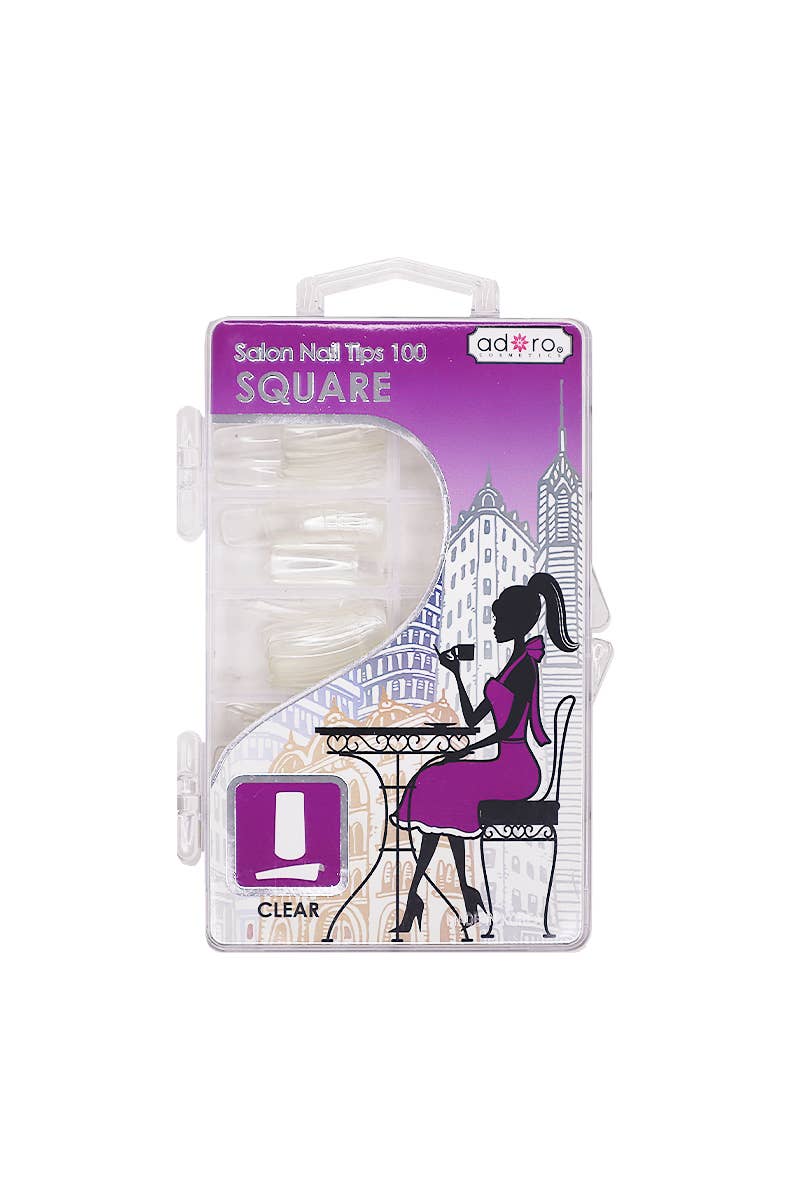 Adoro COSMETICS Salon Nail Tips 001-2012 SQ-CL- 3 Kits
