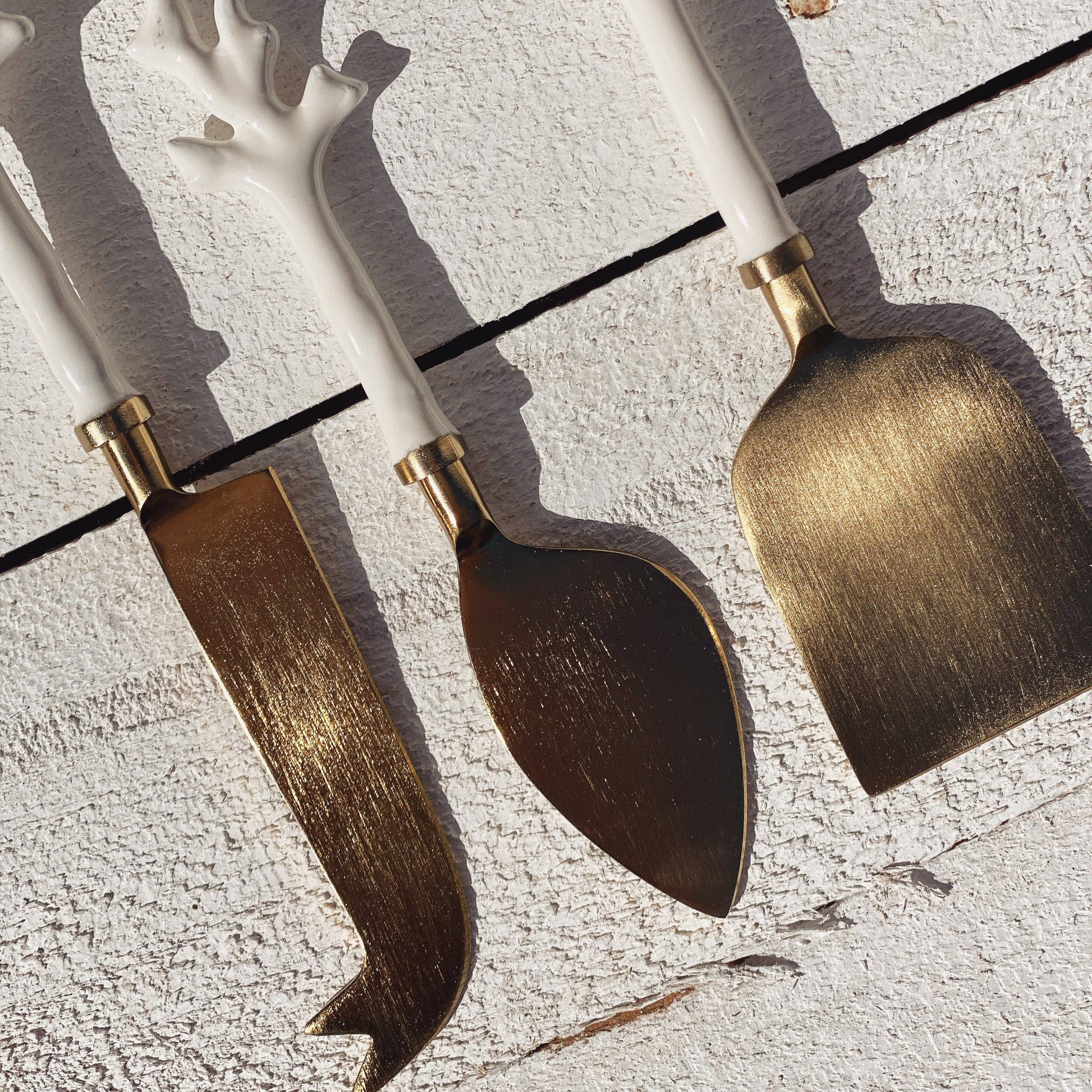 saide. - Vente Couteaux à fromage - couteau à fromage en corail blanc | ensemble3