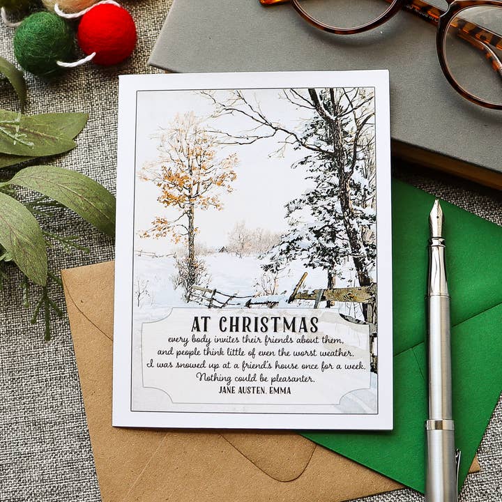 Sunshine and Ravioli - Wholesale Christmas Card - Literary Christmas Card, Jane Austen Quote2