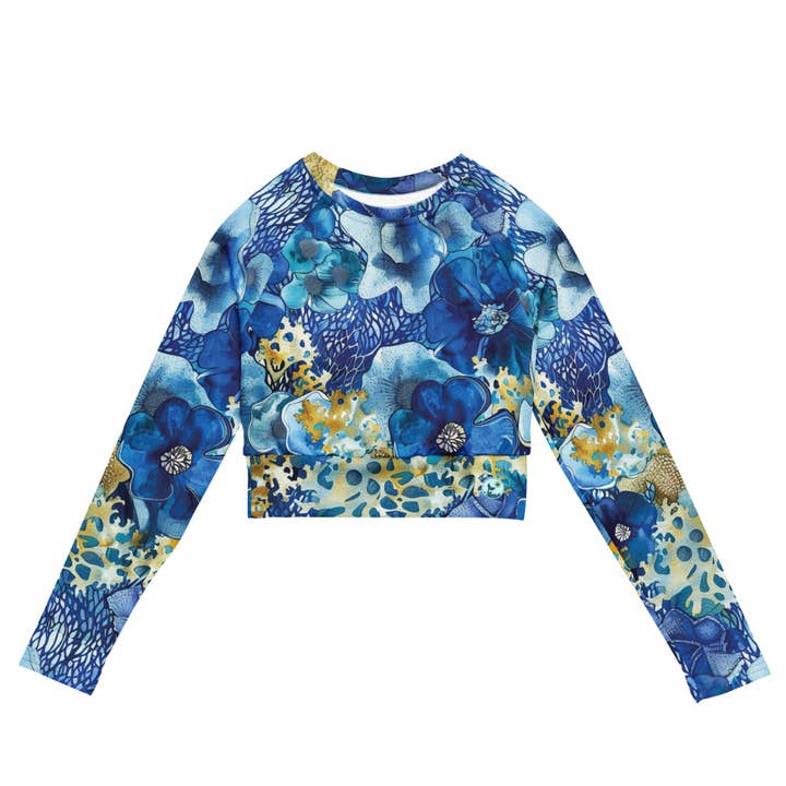 Rashie Recortado Coral Blossom♻️ por atacado de The Dive Compass