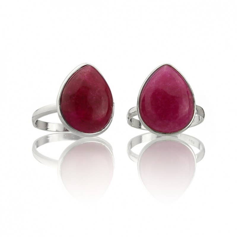 UniArt - Wholesale Single Stone/Solitaire Ring - Basic Ring Tear, Stone and Silver6