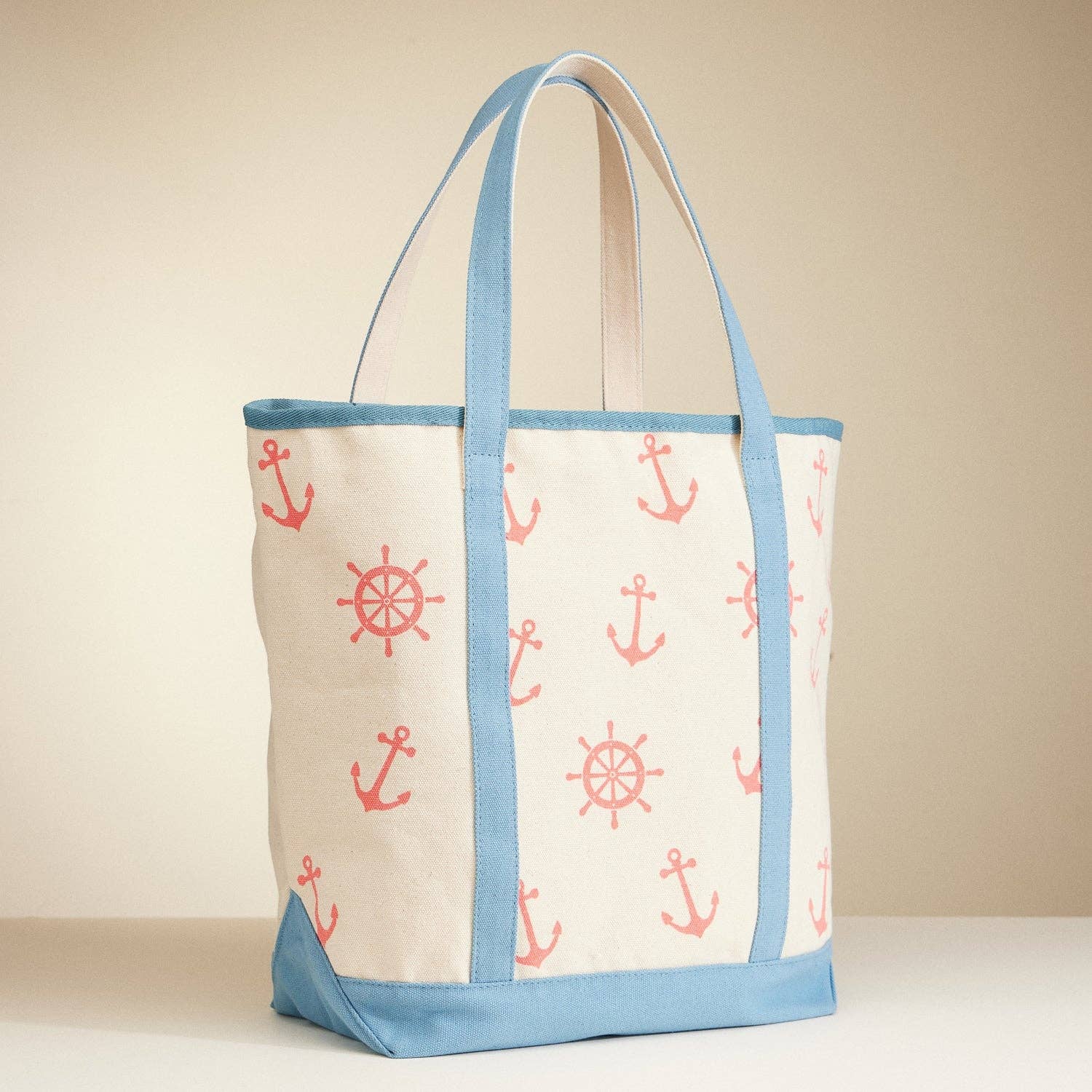 Lilla Haven - Wholesale Tote Bag - Women's - Large Size Nautical Theme Print Everywhere-Carry Canvas Tote - Beach Bag0