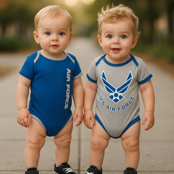 Air Force 2 pack Baby Bodysuits for wholesale by Trooper Clothing