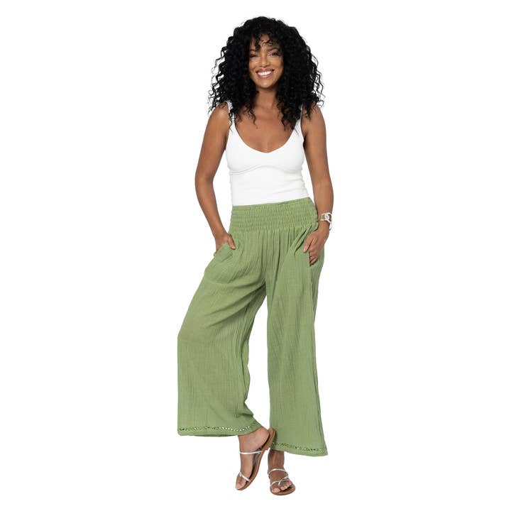 MBPA3003D MID-LENGTH SUMMER PANTS for wholesale by La Mano Boho