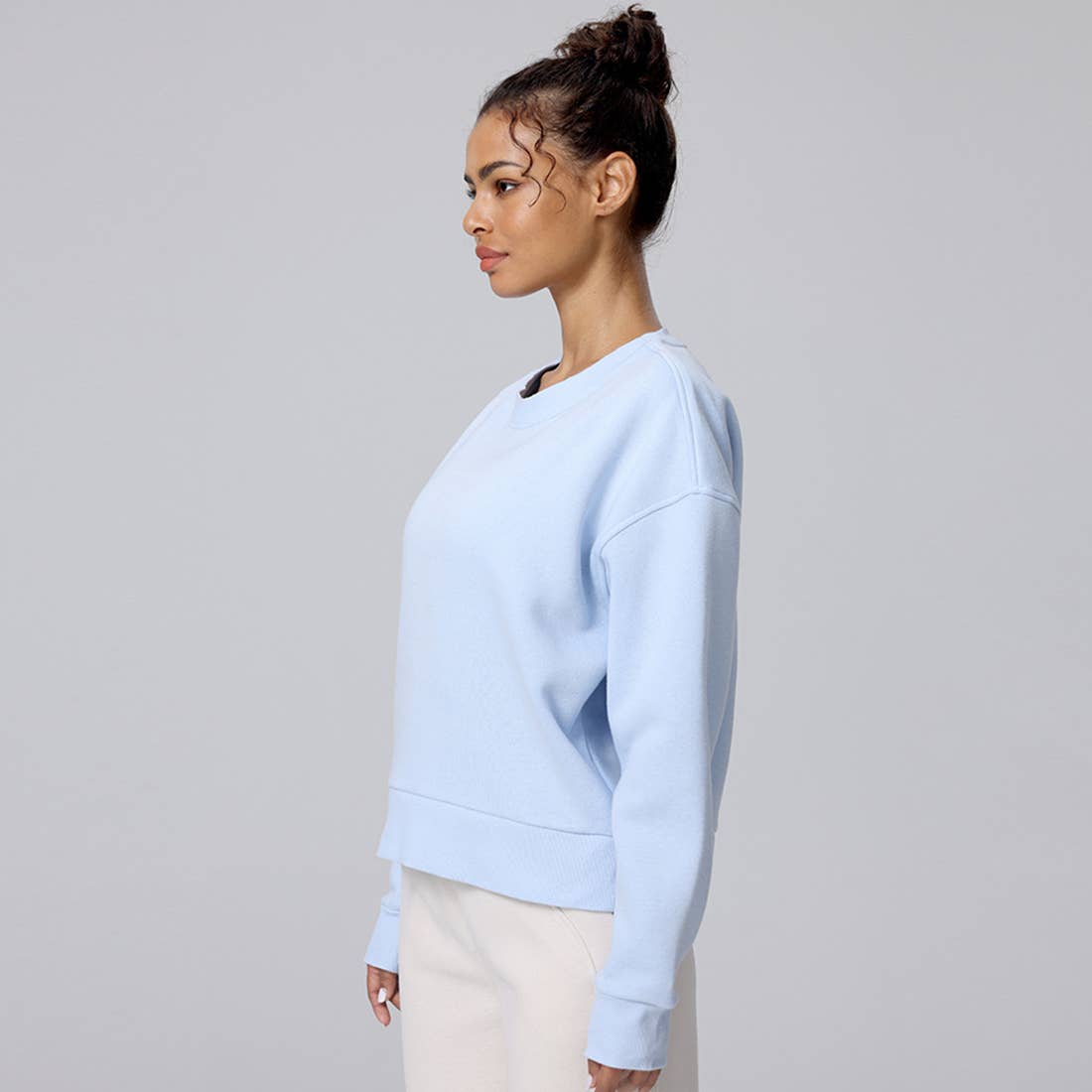Sodalemon - Wholesale Sweatshirt - Women's - Women Soft Loose Round Neck Long Sleeve Sports Sweatshirt8