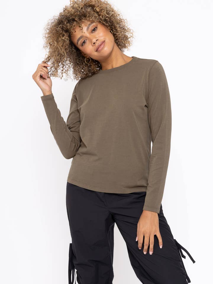 Mono B - Wholesale T-shirt (Zonder tekening) - Dames - Pima Bliss Boyfriend met lange mouwen16